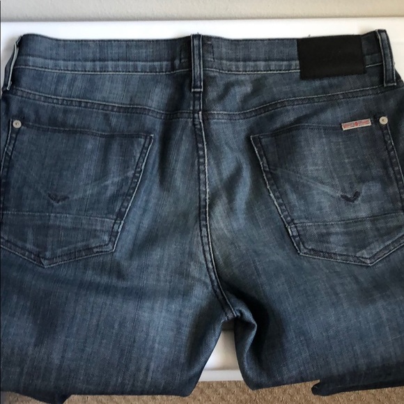 ♻️👖 BYRON 5 Pocket Straight HUDSON JEANS Med-Dark - Picture 15 of 15